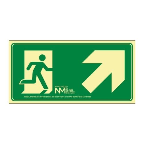 Señal de Salida Escalera Derecha Arriba Clase B