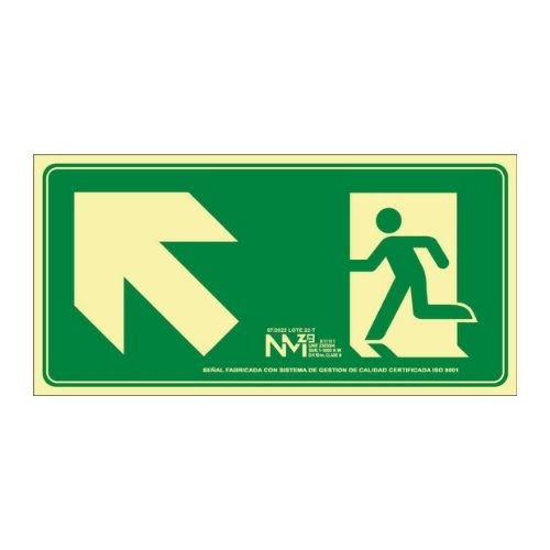 Señal Salida Escalera Izquierda Arriba Clase B