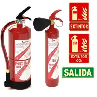 Pack Empresa Extintores 6 Kg ABC + CO2 2 Kg + Certificados + Señales